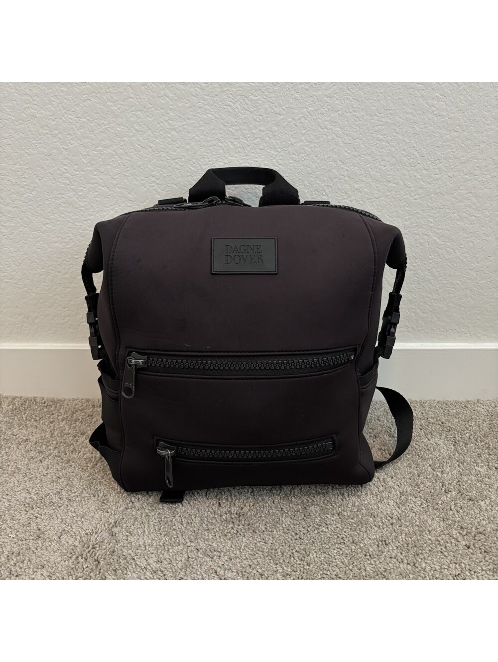 Dagne Dover Indi Neoprene Diaper Bag Medium/Large Black 12in X 15in